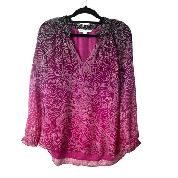 Diane von furstenberg ombré silk blouse women’s size 4 - Picture 1 of 9